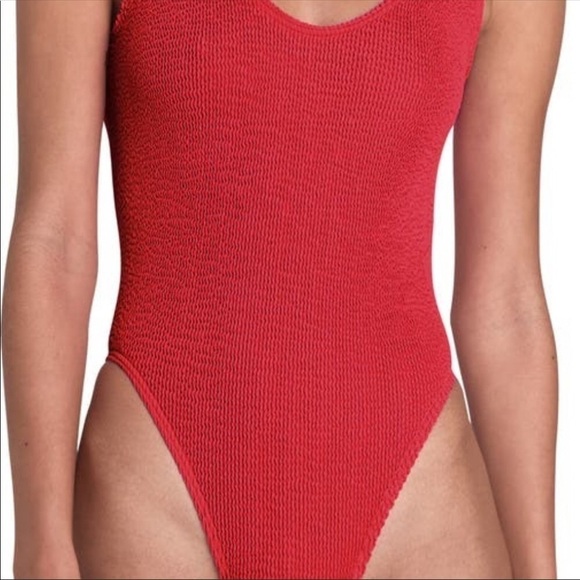 Old Navy Cherry Red Ribbed One Piece Swimsuit Medium - Picture 5 of 9